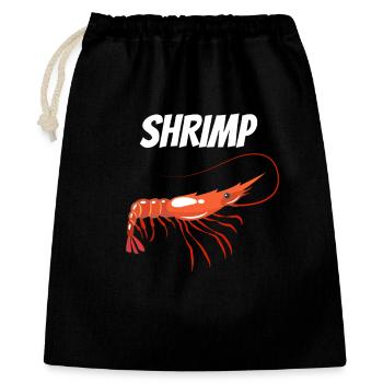 Bold Shrimp Illustration with SHRIMP Text Prawn - Gift Bag 40 x 50 cm - black - Front