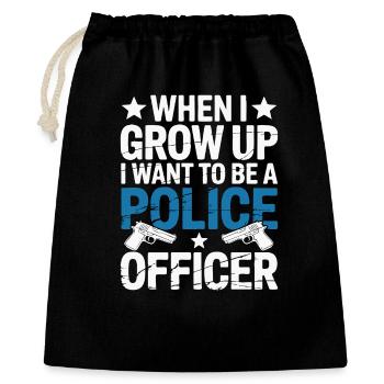 When I grow up - Police Officer Design - Gift Bag 40 x 50 cm - black - Front