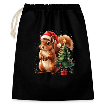 Christmas Squirrel Charm - Gift Bag 40 x 50 cm - black - Front