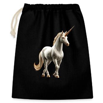 Licorne Poney Cavalier Chevaux Équitation Licornes - Sac cadeau 40 x 50 cm - noir - Devant