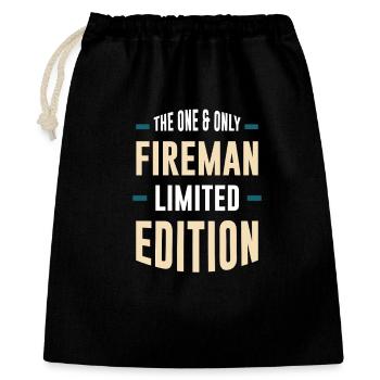 Einziger Feuerwehrheld Limited Edition - Geschenkbeutel aus Baumwolle (40 x 50 cm) - Schwarz - Vorne