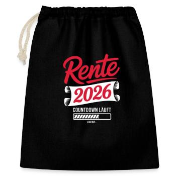 Rente 2026 Countdown Logo - Geschenkbeutel aus Baumwolle (40 x 50 cm) - Schwarz - Vorne