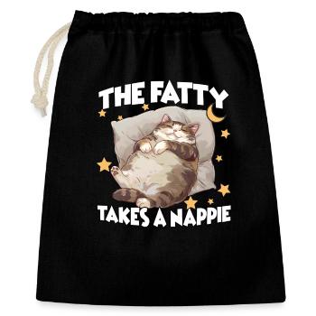 Gift for cat lovers & late risers - Gift Bag 40 x 50 cm - black - Front