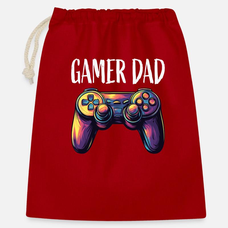 Gamer Dad Controller Neon - Gift Bag 40 x 50 cm - red