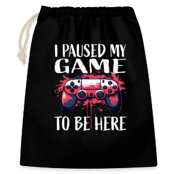 I paused my game Here I am - Gift Bag 40 x 50 cm - black - Front