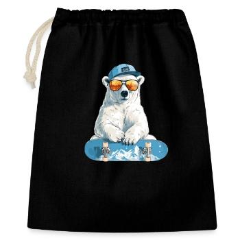 Polar Bear Skateboard Chill - Gift Bag 40 x 50 cm - black - Front