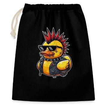 Punk duck in leather outfit - Gift Bag 40 x 50 cm - black - Front
