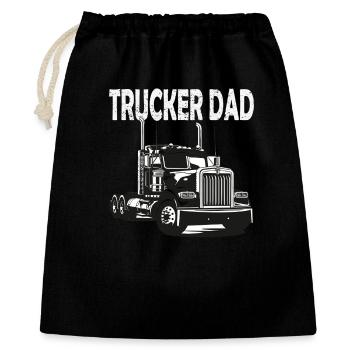 Trucker Dad Truck-Print - Geschenkbeutel aus Baumwolle (40 x 50 cm) - Schwarz - Vorne