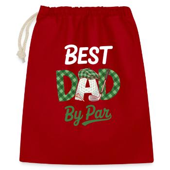 Best Dad By Par Golf Vater - Geschenkbeutel aus Baumwolle (40 x 50 cm) - Rot - Vorne
