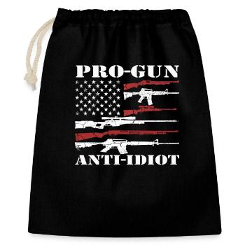Pro-guns, anti-idiot - Gift Bag 40 x 50 cm - black - Front