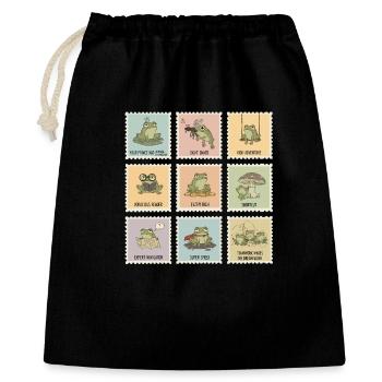 Grenouilles du bonheur : des citations drôles - Sac cadeau 40 x 50 cm - noir - Devant