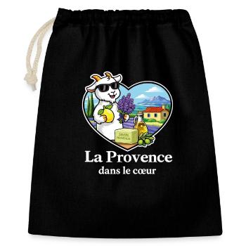 Provence im Herzziegenbock Lavendel Südfrankreich - Geschenkbeutel aus Baumwolle (40 x 50 cm) - Schwarz - Vorne