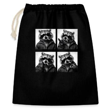 Raccoon Noir Quadruple: Sunglasses Cigarette - Gift Bag 40 x 50 cm - black - Front
