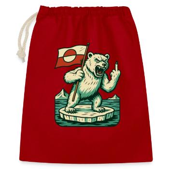 Hands Off Greenland Flag Arctic Polar Bear - Geschenkbeutel aus Baumwolle (40 x 50 cm) - Rot - Vorne