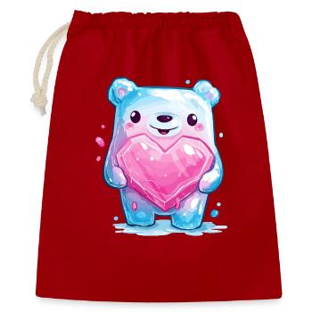 Cuddly bear with heart crystal - Gift Bag 40 x 50 cm - red - Front