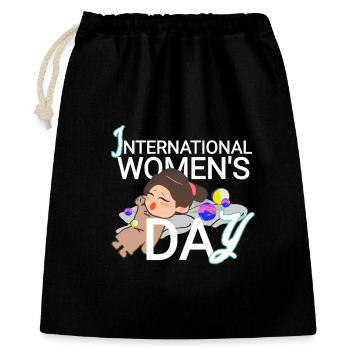 International Women's Day - Gift Bag 40 x 50 cm - black - Front