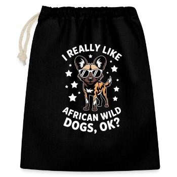 African Wild Dog Sayings Funny Gift - Gift Bag 40 x 50 cm - black - Front