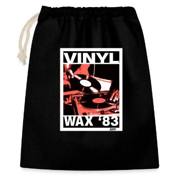Vinyl Wax 83 DJ Turntable Plattenspieler Poster - Geschenkbeutel aus Baumwolle (40 x 50 cm) - Schwarz - Vorne