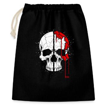 Crâne fendu avec peinture rouge - Sac cadeau 40 x 50 cm - noir - Devant