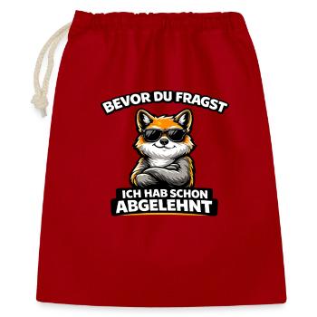 Avant que vous ne demandiez : Refusé ! Renard avec des lunettes de soleil - Sac cadeau 40 x 50 cm - rouge - Devant