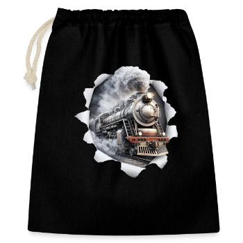 Lokomotiv train model comes out of the shirt - Gift Bag 40 x 50 cm - black - Front