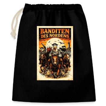 Banditen des Nordens Möwen Fischbrötchen Diebe  - Geschenkbeutel aus Baumwolle (40 x 50 cm) - Schwarz - Vorne