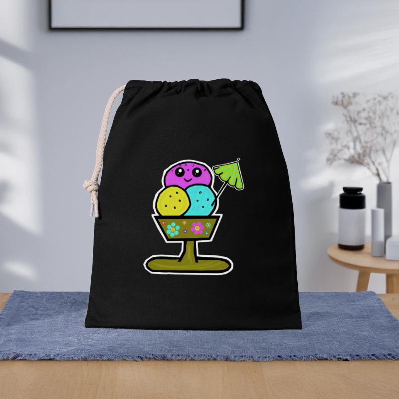 Bunter Eisbecher Eiscreme Eiskreme Eis Geschenkbeutel aus Baumwolle (40 x 50 cm)