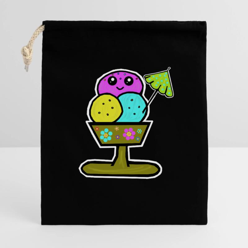 Bunter Eisbecher Eiscreme Eiskreme Eis Geschenkbeutel aus Baumwolle (40 x 50 cm)