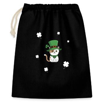 St Patrick's Day Cat - Gift Bag 40 x 50 cm - black - Front