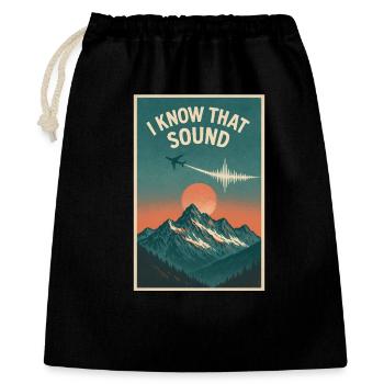 I Know the Sound | Plane Spotter Aviation - Gift Bag 40 x 50 cm - black - Front