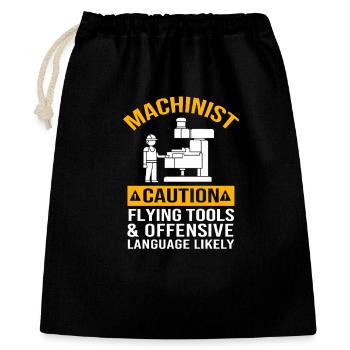 CNC Machinists Cutting Machine Operators Turners Milling Cutters - Gift Bag 40 x 50 cm - black - Front
