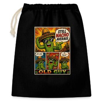 Old Guy Nacho Cactus - Geschenkbeutel aus Baumwolle (40 x 50 cm) - Schwarz - Vorne