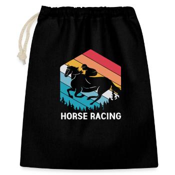 Horse racing - Gift Bag 40 x 50 cm - black - Front