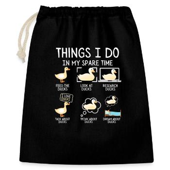 Temps libre de la vie de canard - Sac cadeau 40 x 50 cm - noir - Devant