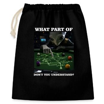 Billiards Physics Alien Nerd Pool Player - Gift Bag 40 x 50 cm - black - Front