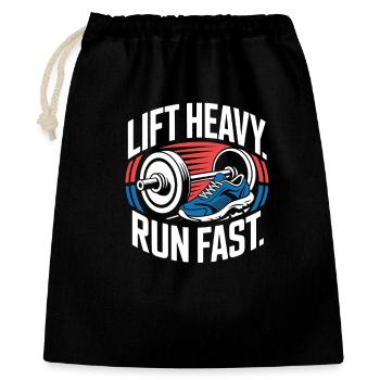 Lift Heavy Run Fast Gym Weight Training Workout Fitness - Gift Bag 40 x 50 cm - black - Front