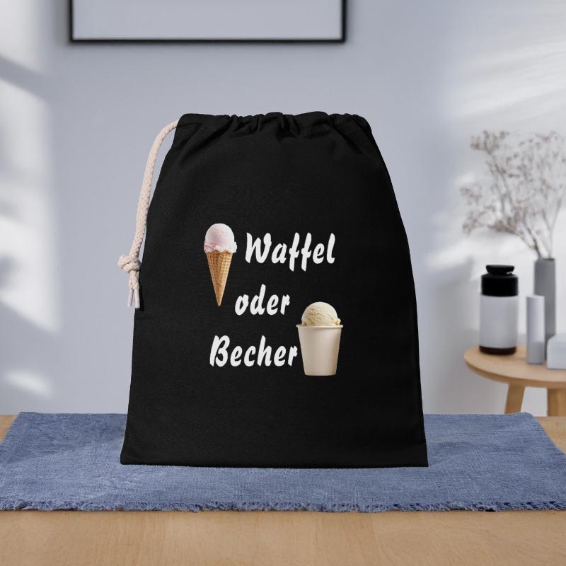 EIS WAFFEL ODER BECHER Geschenkbeutel aus Baumwolle (40 x 50 cm)