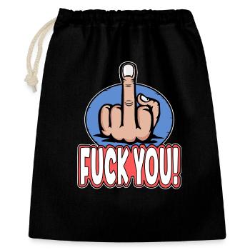 Middle Finger Stinky Finger Fuck You Design - Gift Bag 40 x 50 cm - black - Front