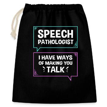 Sprachpathologe SLP Logopäde - Geschenkbeutel aus Baumwolle (40 x 50 cm) - Schwarz - Vorne