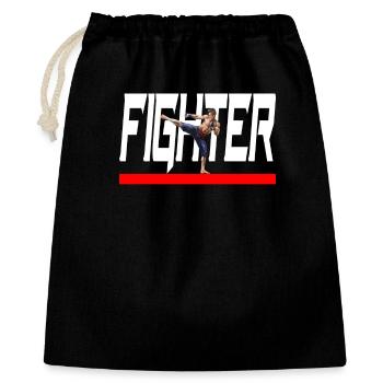 Cooles Fighter Design - Schönes MMA Fighter Design - Geschenkbeutel aus Baumwolle (40 x 50 cm) - Schwarz - Vorne