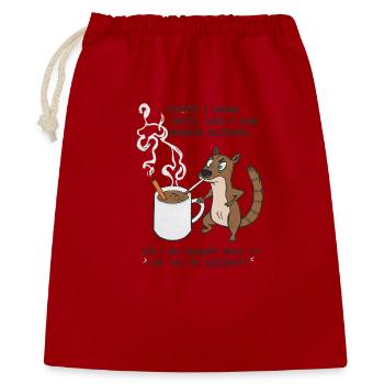Kaffee Notfall Beutier Eichhörnchen Kippe  - Geschenkbeutel aus Baumwolle (40 x 50 cm) - Rot - Vorne