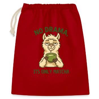 Lama Matcha Ruhe – Kein Drama - Geschenkbeutel aus Baumwolle (40 x 50 cm) - Rot - Vorne