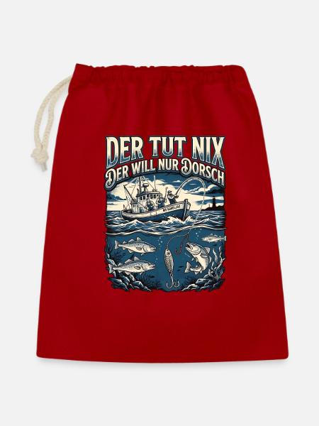 Der Will Dorsch - Geschenkbeutel aus Baumwolle (40 x 50 cm) - Rot