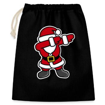 Dab / dabbing / dabbing' Santa Claus - Geschenkbeutel aus Baumwolle (40 x 50 cm) - Schwarz - Vorne