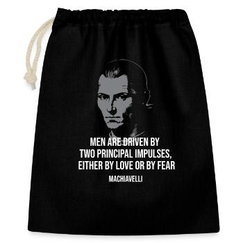 Love or Fear: Machiavelli quotation design - Gift Bag 40 x 50 cm - black - Front
