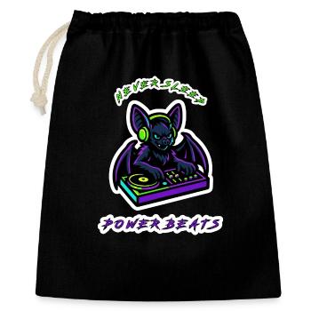 Neon Bat DJ Power Beats - Geschenkbeutel aus Baumwolle (40 x 50 cm) - Schwarz - Vorne