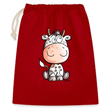 Funny Cow - Cows - Baby - Gift - Calf - Gift Bag 40 x 50 cm - red - Front