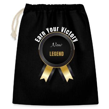 Earn Your Victory – Gewinnerpreis | Erfolg motiviert - Geschenkbeutel aus Baumwolle (40 x 50 cm) - Schwarz - Vorne
