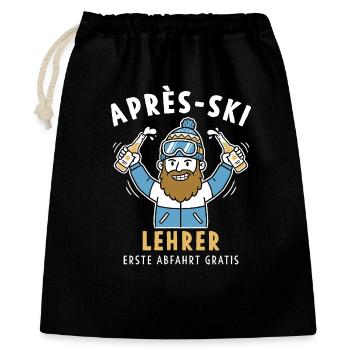 Après-ski instructor – first descent free design - Gift Bag 40 x 50 cm - black - Front