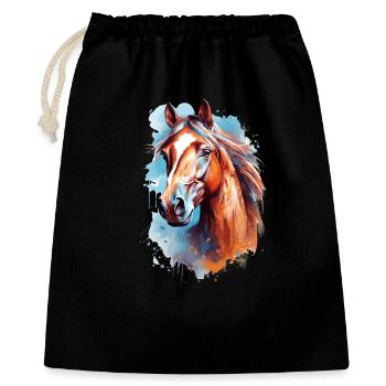 Conception du cheval Aqaurell - Sac cadeau 40 x 50 cm - noir - Devant